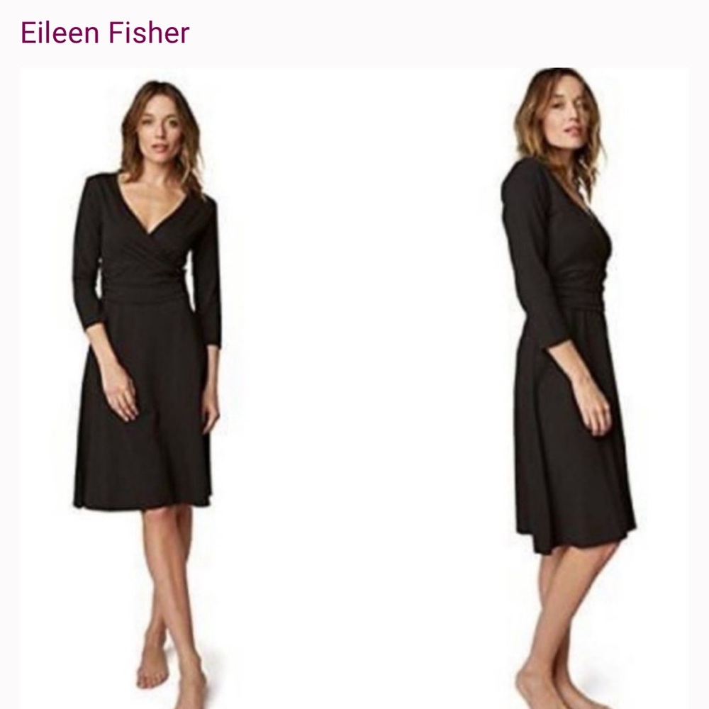 NWT Eileen Fisher brown wrap dress